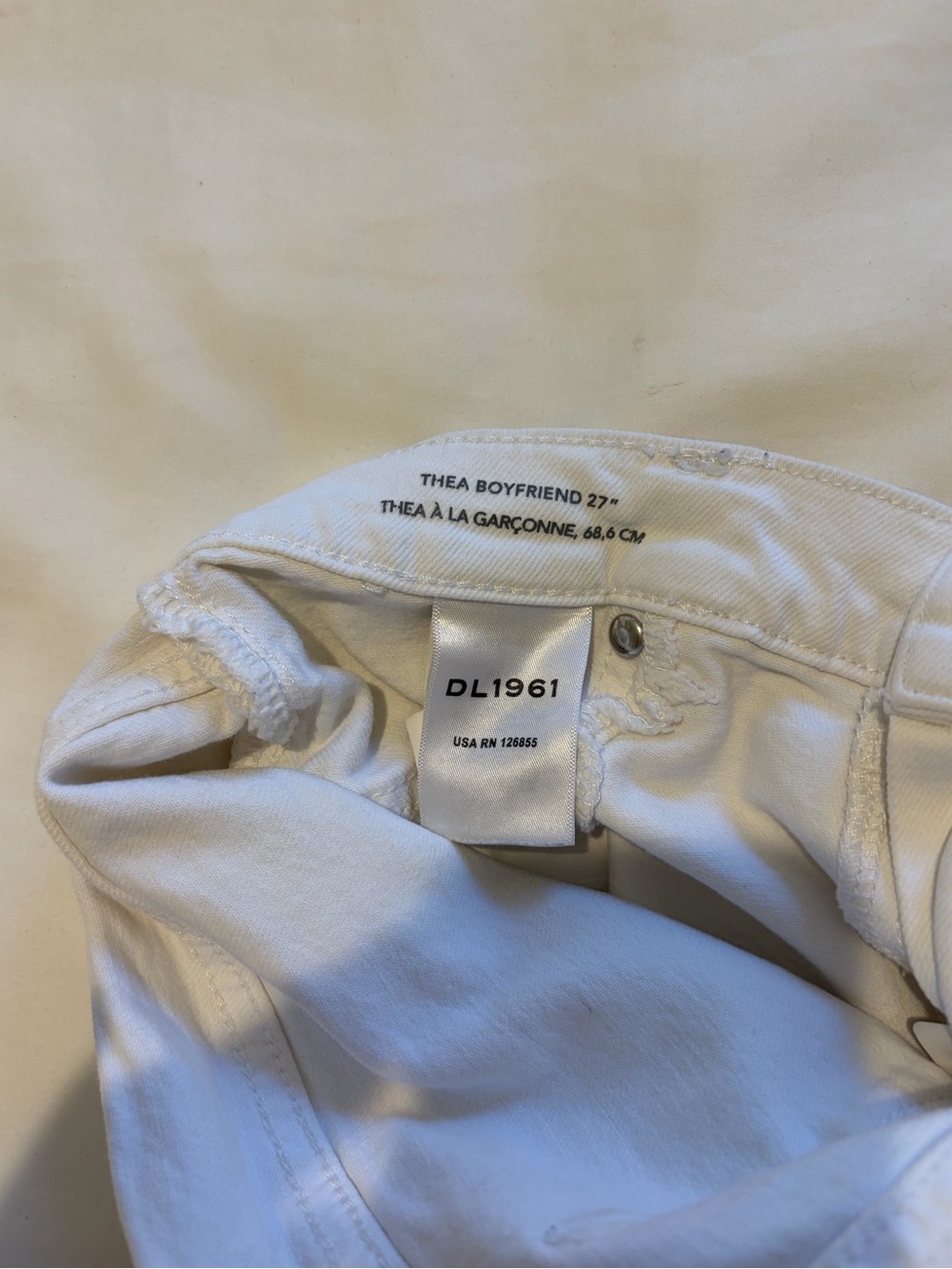 DL1961 Thea Boyfriend Jeans in White